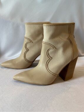 Dolce Vita Taupe Pointed Toe Ankle Booties
